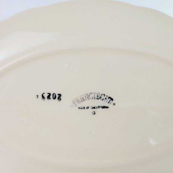 Franciscan Desert Rose Gravy Boat & Plate Pink Floral Hand Painted c.1949-53 USA - Picture 7 of 10